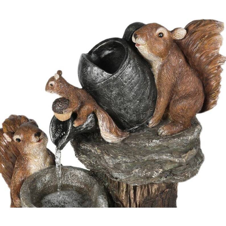 Duck Squirrel Fountain Hand Painted Animal Garden Resin Statue Resin Ornament