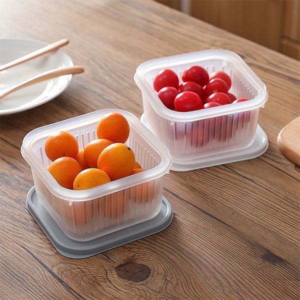 Kitchen thick multi-color fruit fresh-keeping with drain pad sealed storage box