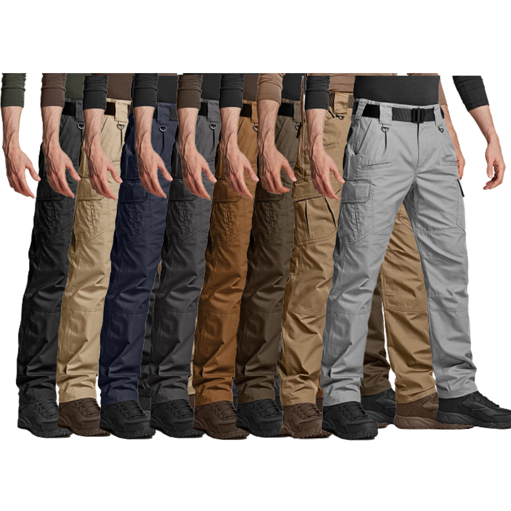 Men's Flex Ripstop Tactical Pants, Water Resistant Stretch Cargo Pants ...