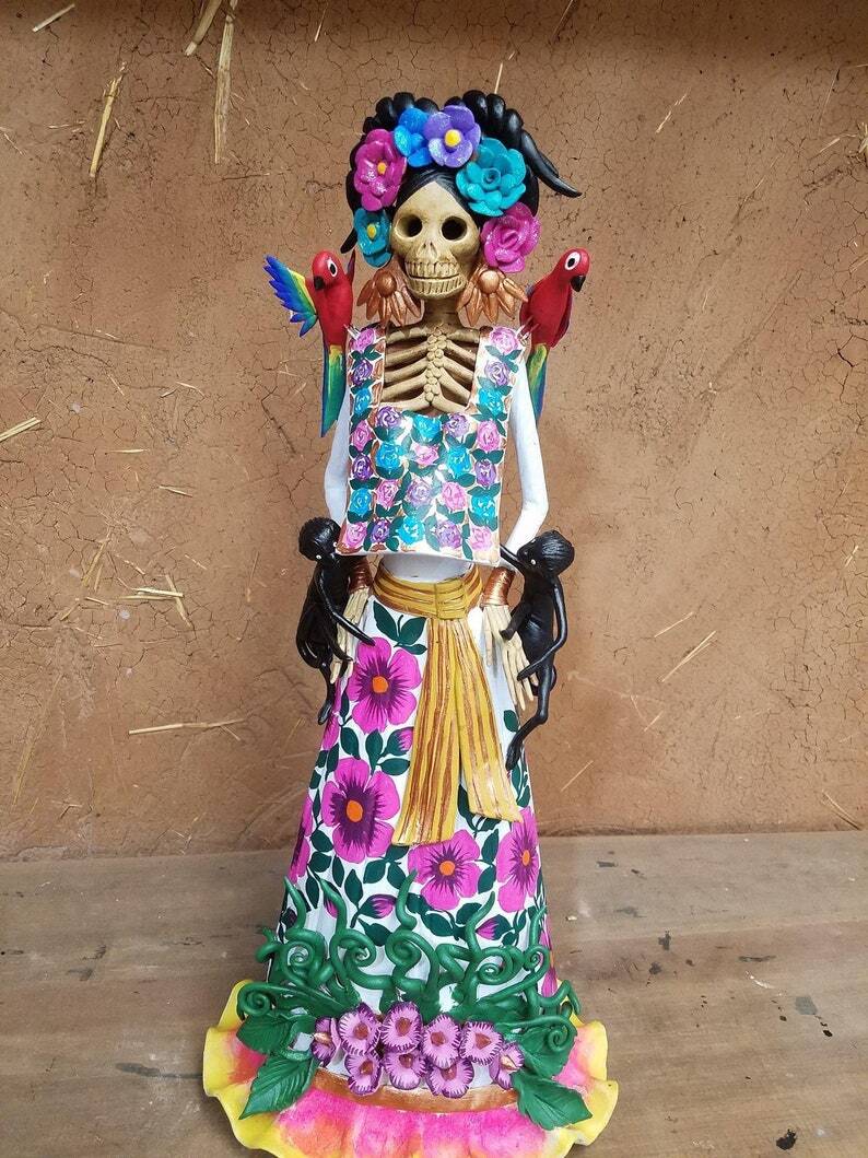19.68” Catrina, Frida Kahlo Doll, Day of the dead, Human skeleton, Mexican decorations, Sugar skull