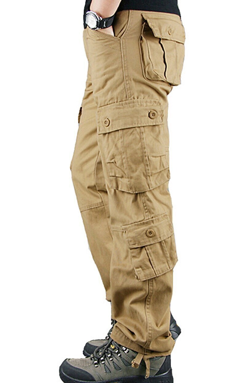 Mens Military Work Pants Hiking Cargo Pants Tactical Pants 8 Pockets