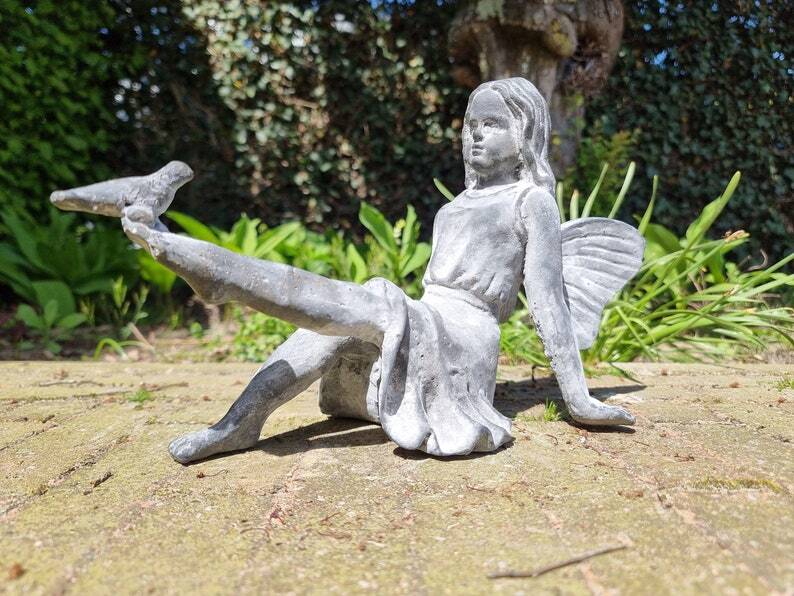 Cast iron garden fairy - Garden angel - Iron garden decoration - magical garden and terrace sculptures