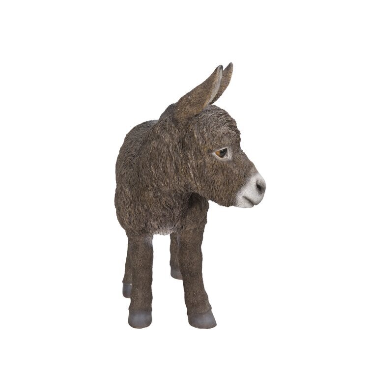 Standing Donkey Looking Left Statue