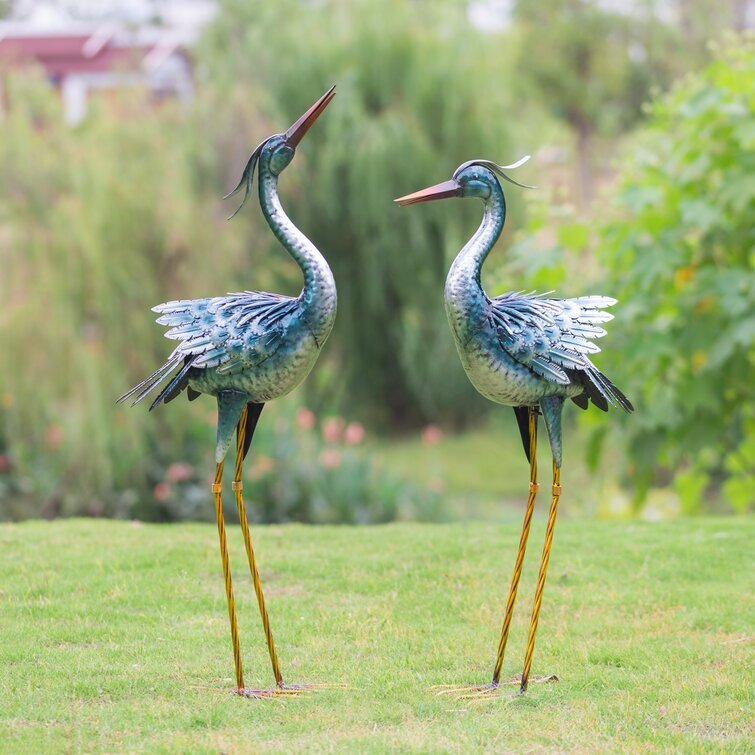 Birds Weather Resistant Metal Garden Statue