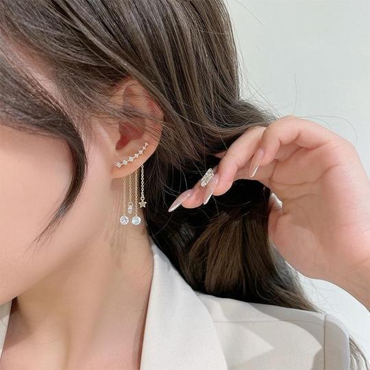 Star Diamond Tassel Earrings