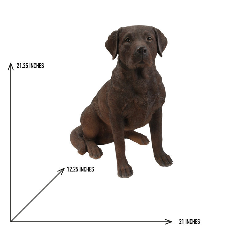 Sitting Brown Labrador Retreiver Dog Statue