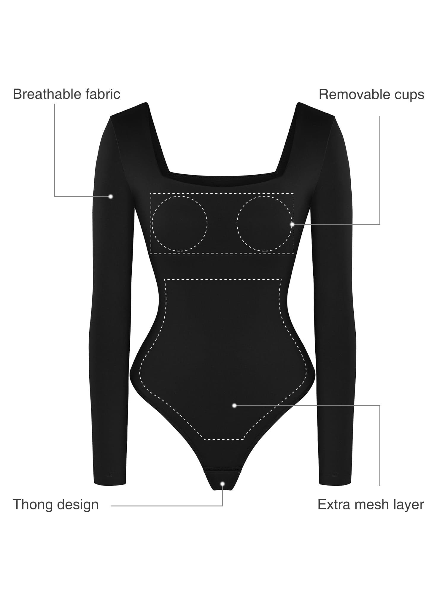 Contour Long Sleeve Square Neck Bodysuit - 𝑲𝑶𝑳𝑨𝑻𝑰𝑶𝑵