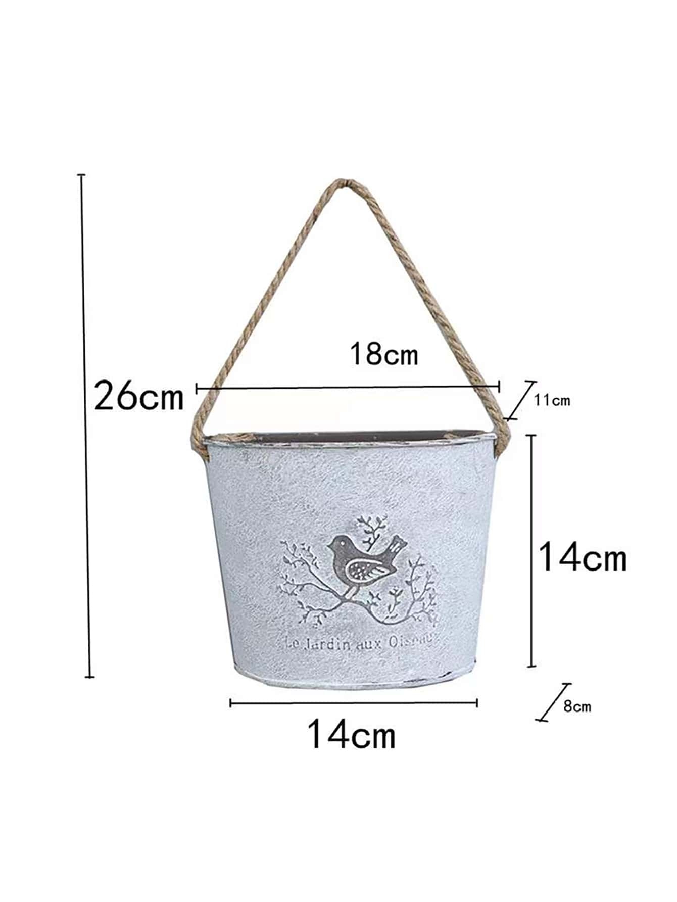 1pc Iron Hanging Basket, Modern Bird Pattern Hanging Flower Pot Basket For Home