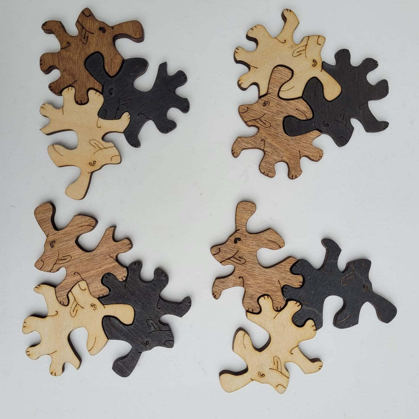 Puzzle Puppies | 12 Piece Wooden Tessellation Puzzle