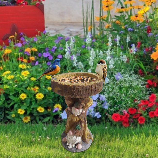 Resin Bird Feeder Vertical Multifunctional Bird Pot for Garden ...