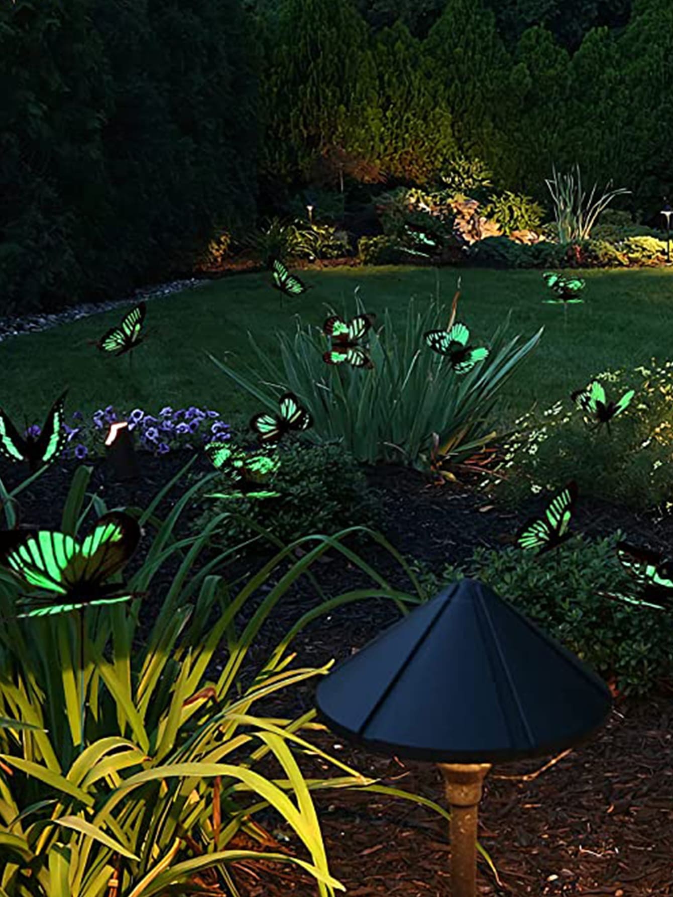 10pcs Glow In The Dark Random Color Decorative Garden Stake, Butterfly Garden Decoration For Household