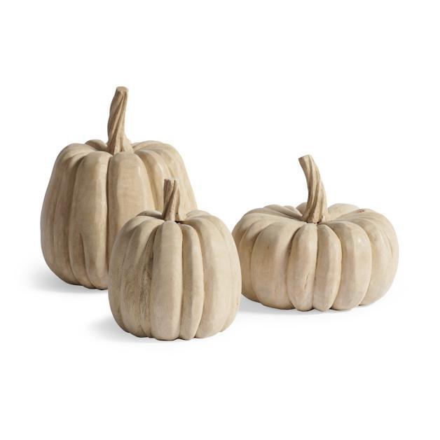 Solid Wood Pumpkins, Set of Three