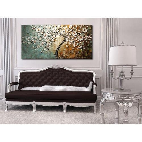 60*120cm Unframed Hand-painted Oil Painting Set Flower Tree Canvas Print Decoration for Home Living Room Bedroom Office Art Picture