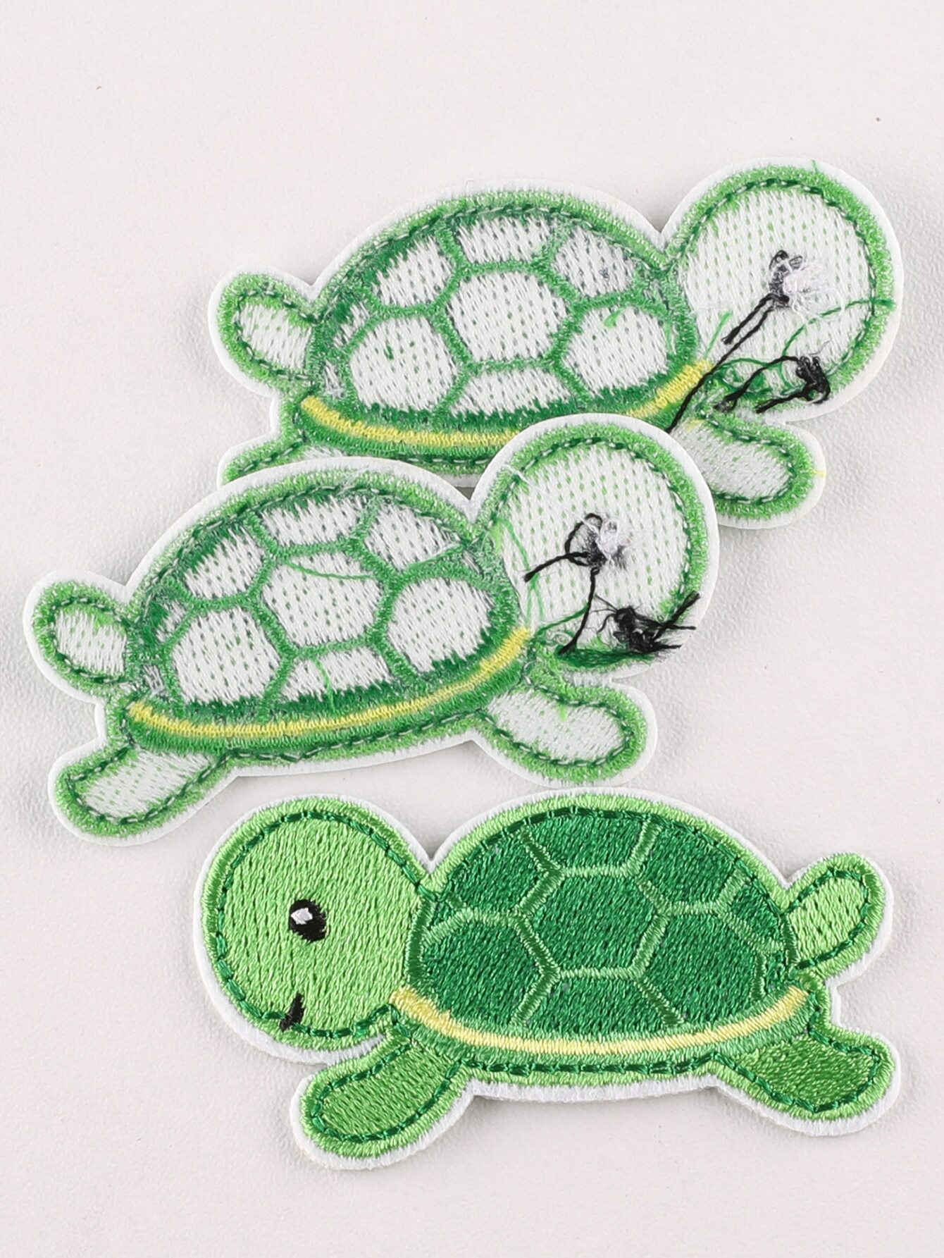 3pcs/set Turtle Embroidered Iron-on Patch, Cartoon Cute Polyester DIY Clothing Accessories