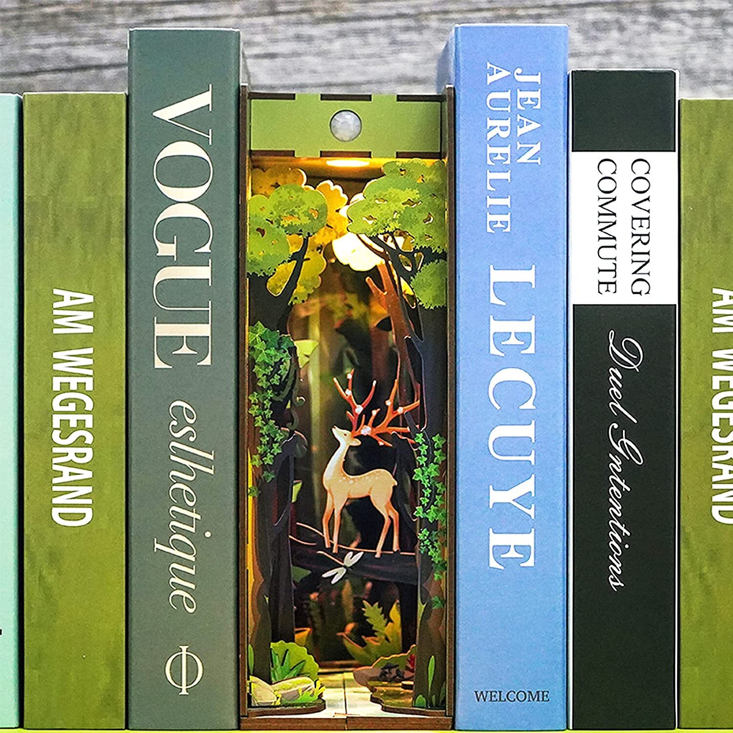 🔥Easter Sale! -Story of The Forest - 3D Wooden DIY Book Nook Kit with Human Sensor LED Light
