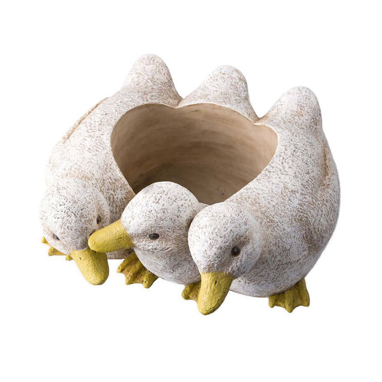 Duckling Stone Indoor/Outdoor Statue Planter