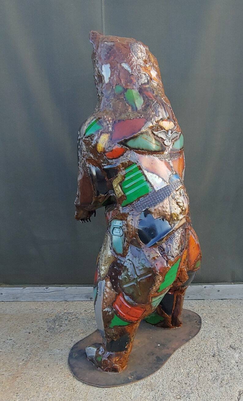 Large Outdoor Standing Metal Bear Sculpture