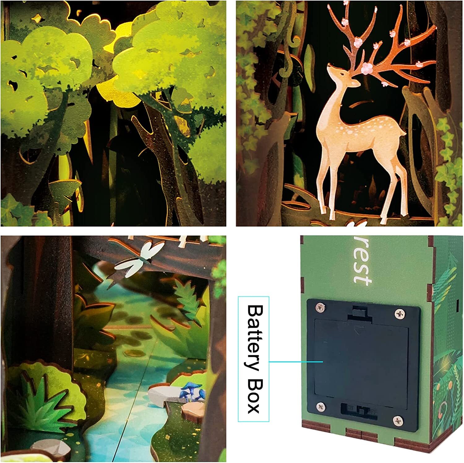 🔥Easter Sale! -Story of The Forest - 3D Wooden DIY Book Nook Kit with Human Sensor LED Light