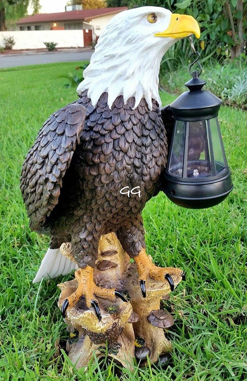 Solar American Bald Eagle Statue American Bald Eagle With Solar Light