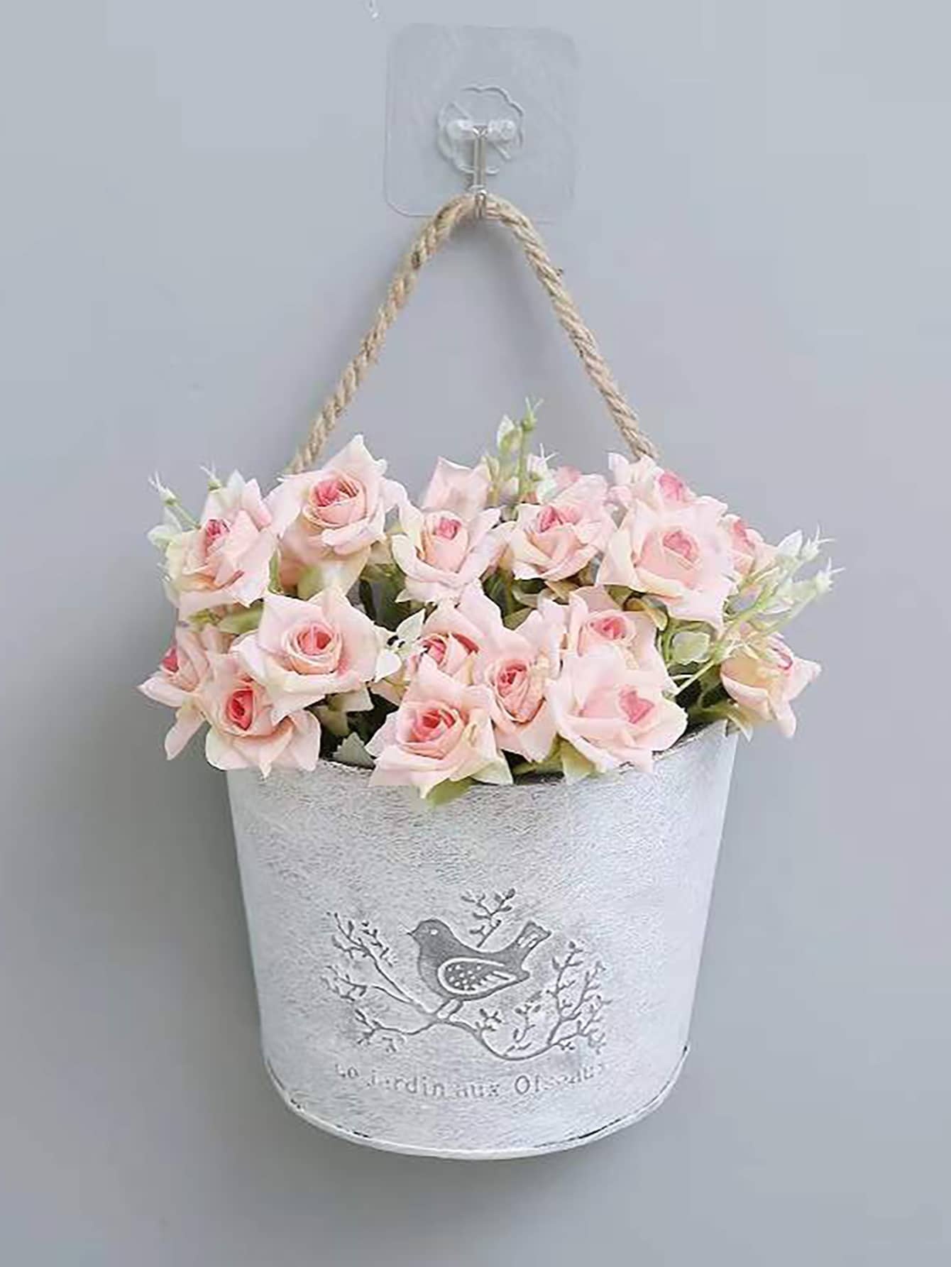 1pc Iron Hanging Basket, Modern Bird Pattern Hanging Flower Pot Basket For Home