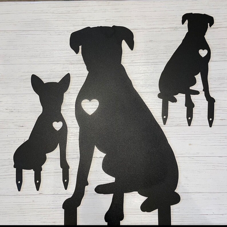 Dog Metal Yard Art - Boxer Dog - Hand made Dog Metal Gift For Garden - Outdoor Garden Stake Decor Art - Cute Pet Memorial - Gift Idea
