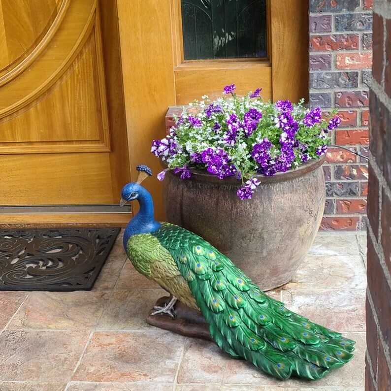 Peacock Statue, Peacock Statue for Garden Decoration, Peacock Sculpture, Elegant Peacock Statue for Your Home, Bird Statue
