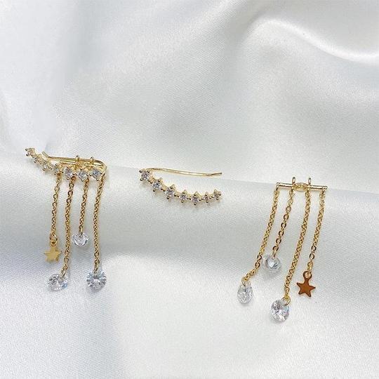 Star Diamond Tassel Earrings