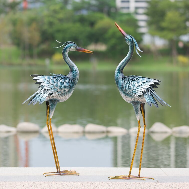 Birds Weather Resistant Metal Garden Statue