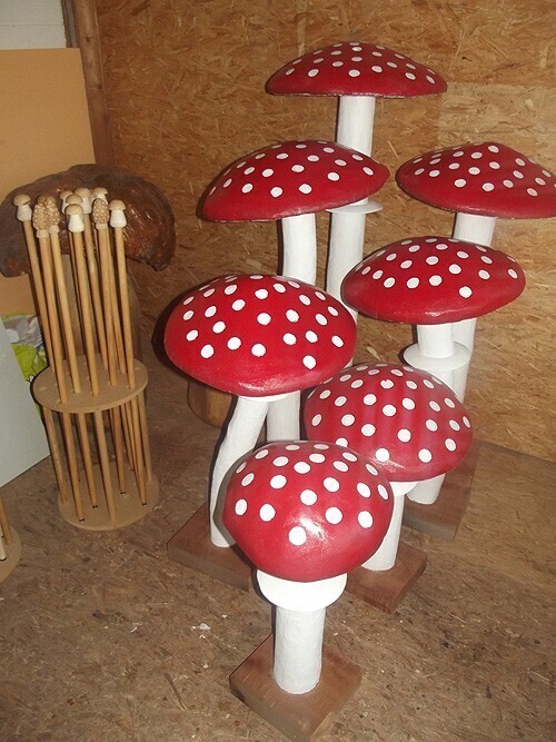 Handmade mushroom sculpture