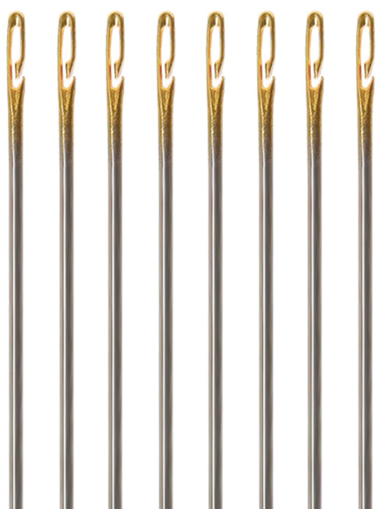 12pcs 45mm Self Threading Needle, Embroidery Needles For Hand Sewing, Easy Side Threading, Stainless Steel Stitching Tools