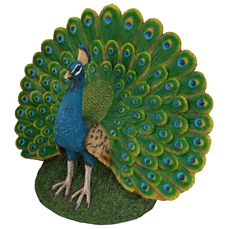 Peacock Plumage Garden Statue