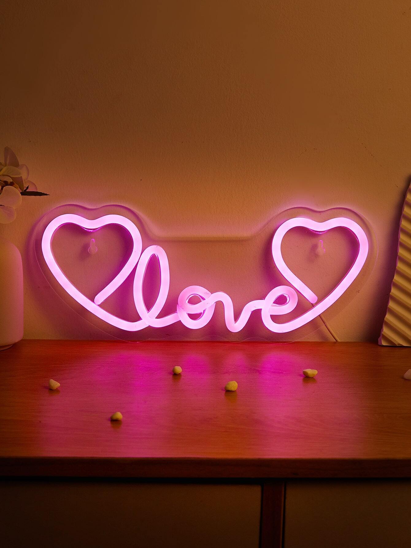 1pc Letter & Heart Design Neon Light - Rasmary