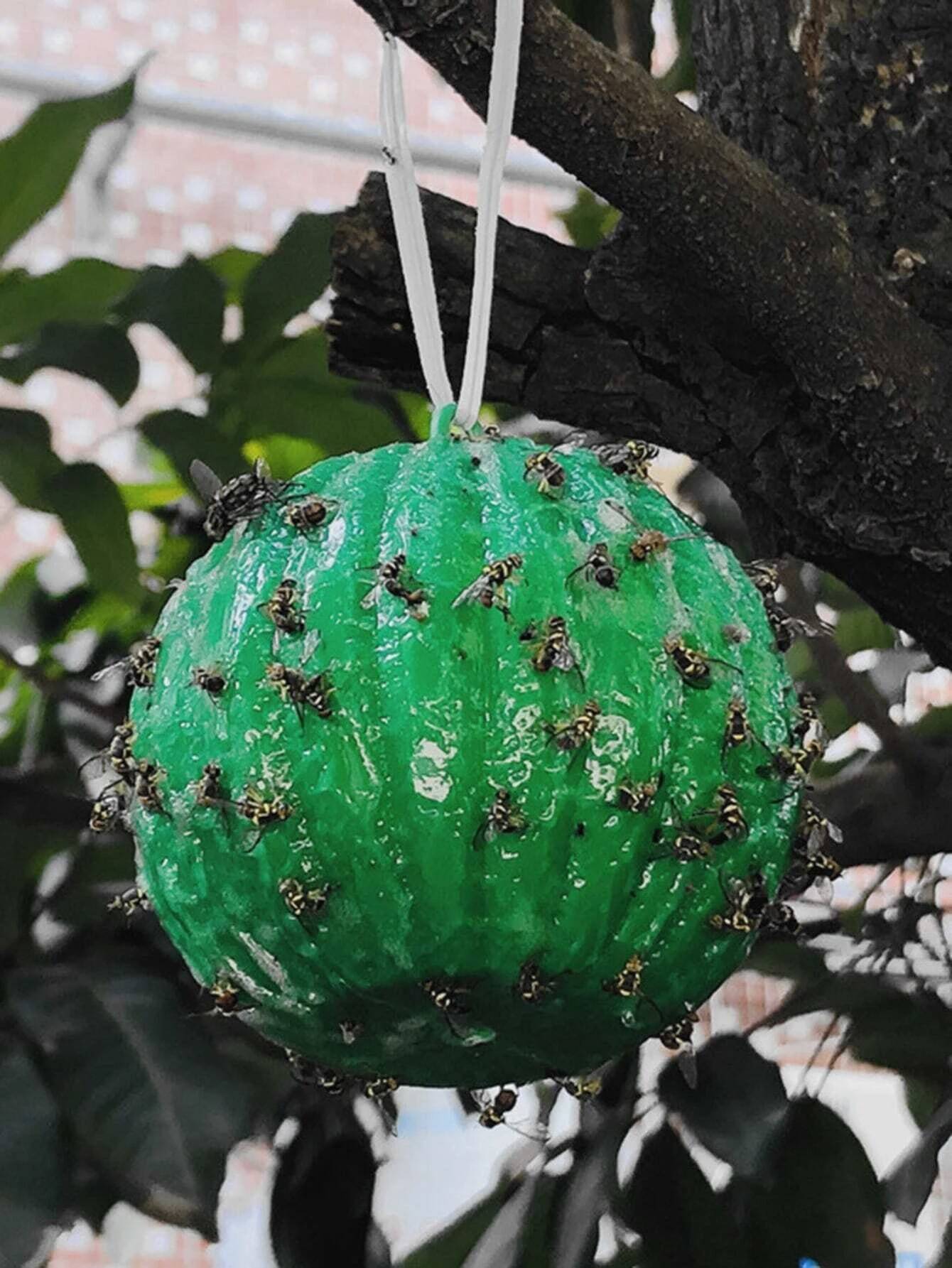 1pc Plastic Fly Trap Ball, Pumpkin Shaped Fly Trap Ball For Garden