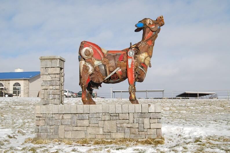 Outdoor Cow Metal Large Sculpture