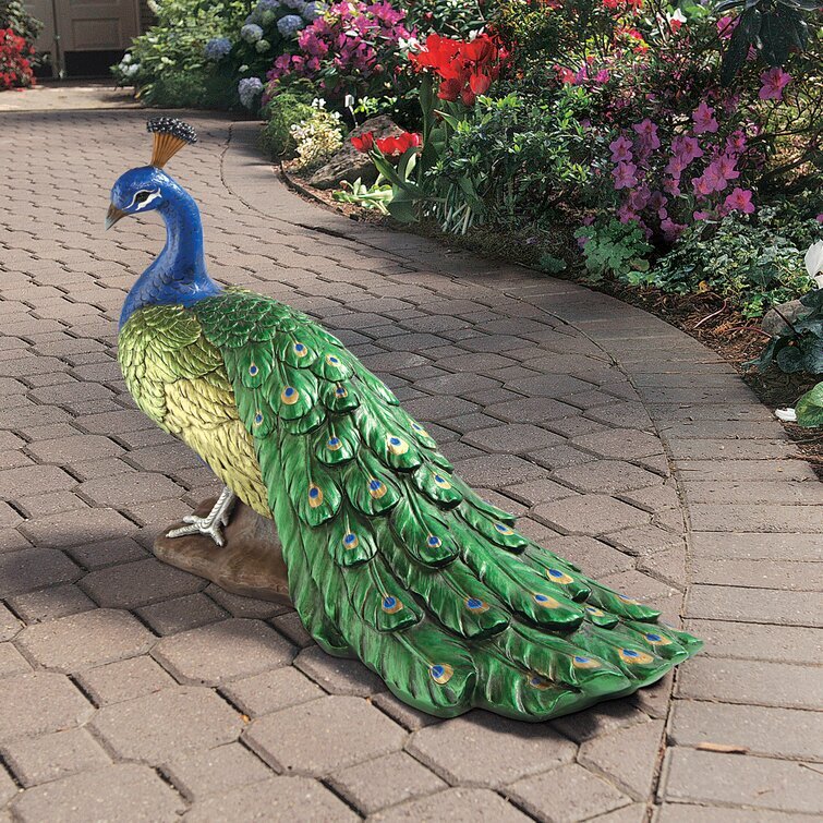 The Regal Peacock Garden Statue