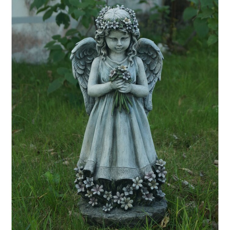 Angel Holding Flowers Statue