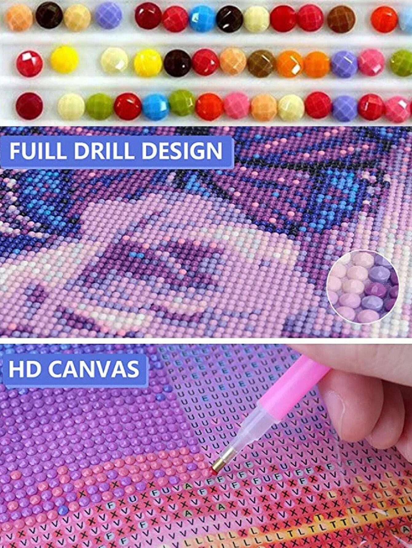 1pc PMMA DIY Diamond Painting Without Frame, Cartoon Sunflower Pattern Rectangle DIY Diamond Unframed Painting For Home Decor