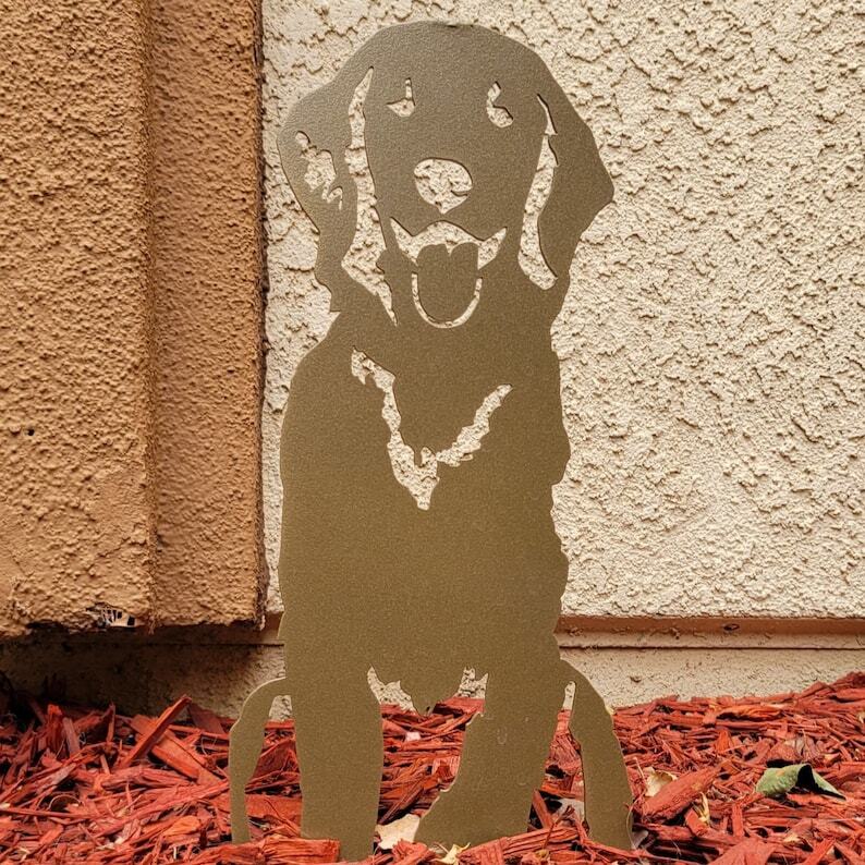 Special Edition *Gold* Golden Retriever Metal Dog Silhouette | Yard Art | Garden Décor | Pet Memorial | Spring Garden Gift | My Metal Rescue