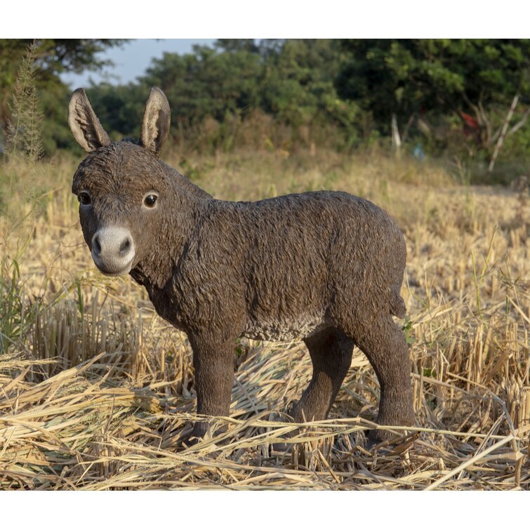 Standing Donkey Looking Left Statue