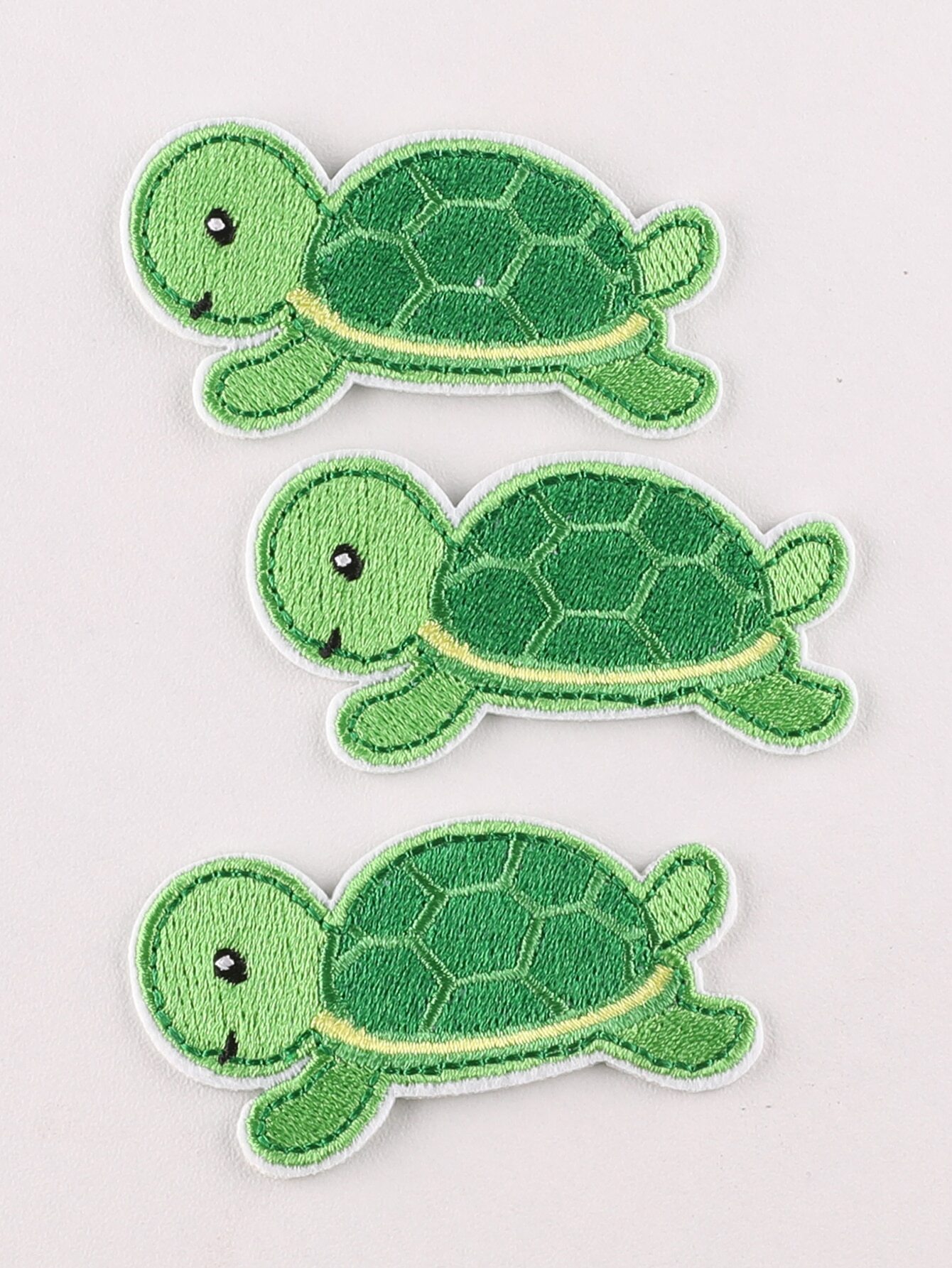 3pcs/set Turtle Embroidered Iron-on Patch, Cartoon Cute Polyester DIY Clothing Accessories