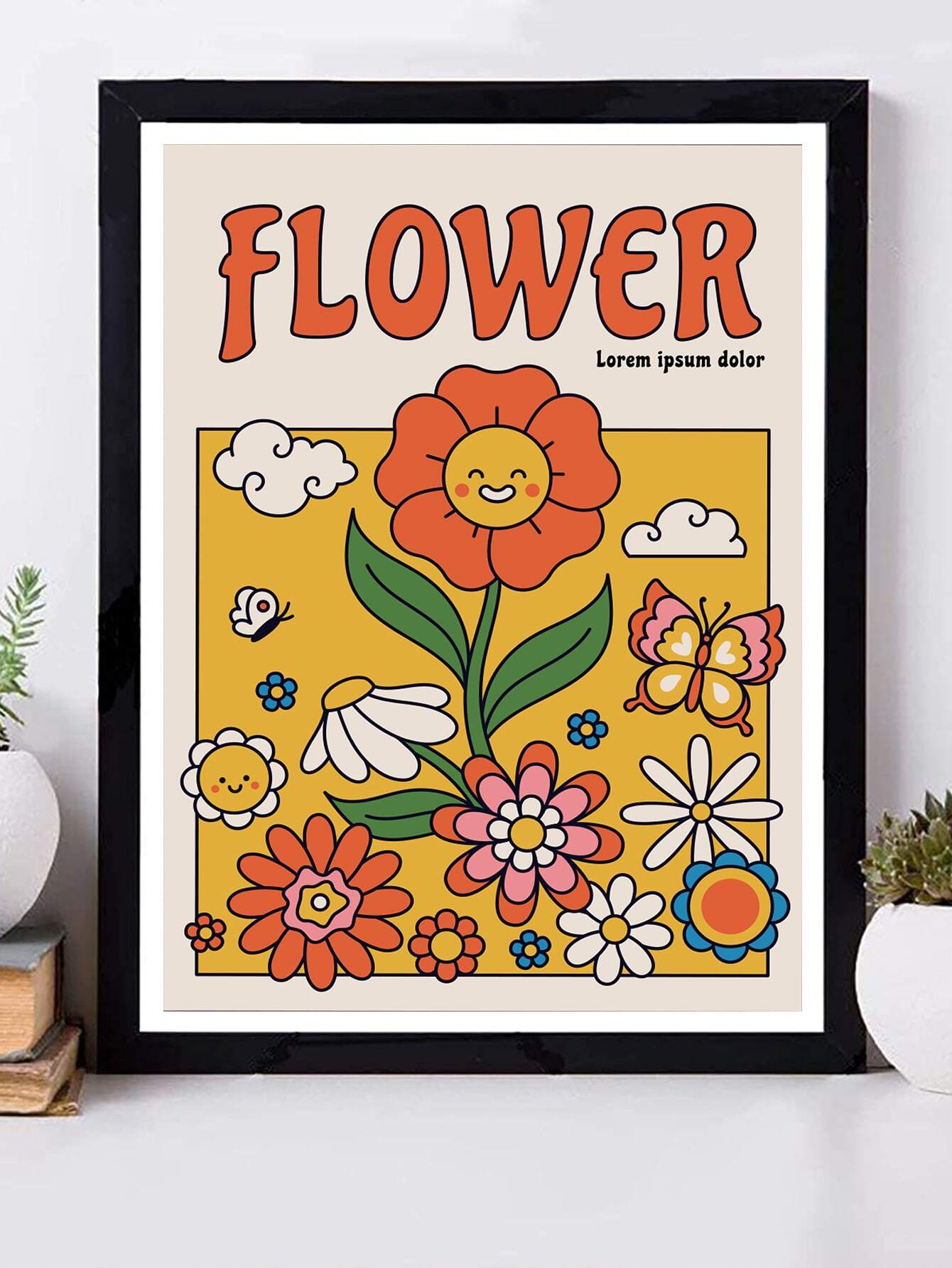 1pc PMMA DIY Diamond Painting Without Frame, Cartoon Sunflower Pattern Rectangle DIY Diamond Unframed Painting For Home Decor