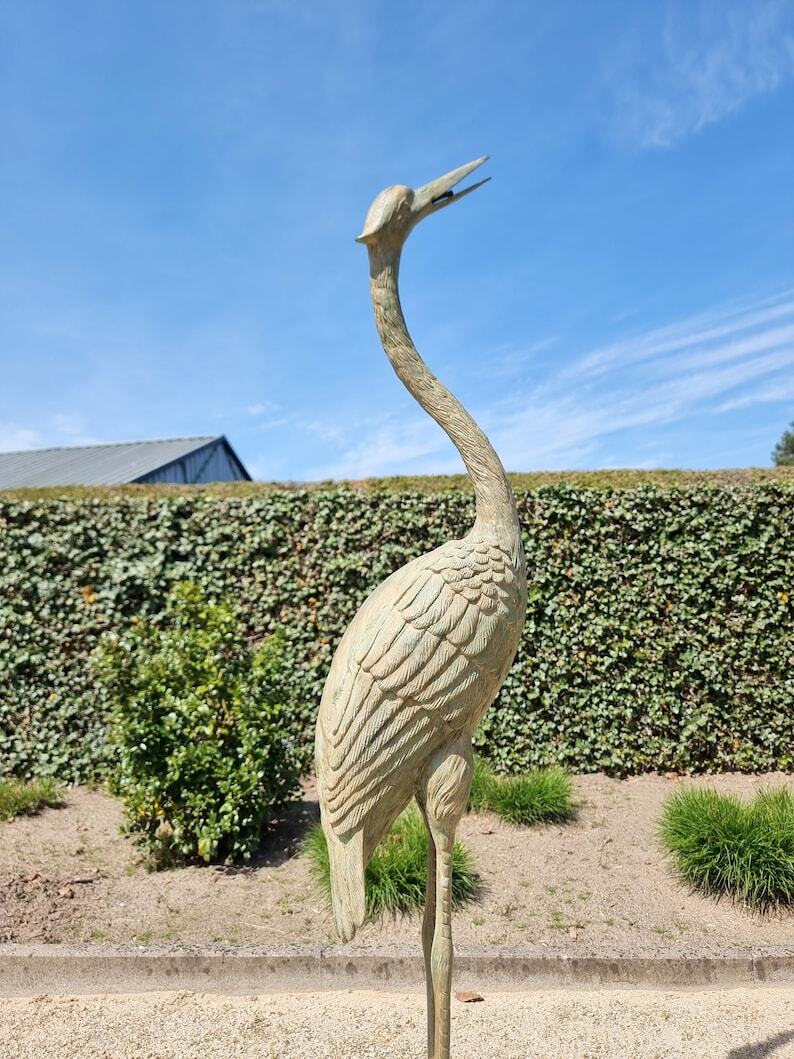 Bronze Heron - Bronze Crane - Bronze Fountain - Bronze Bird -  Garden and Pond Sculptures