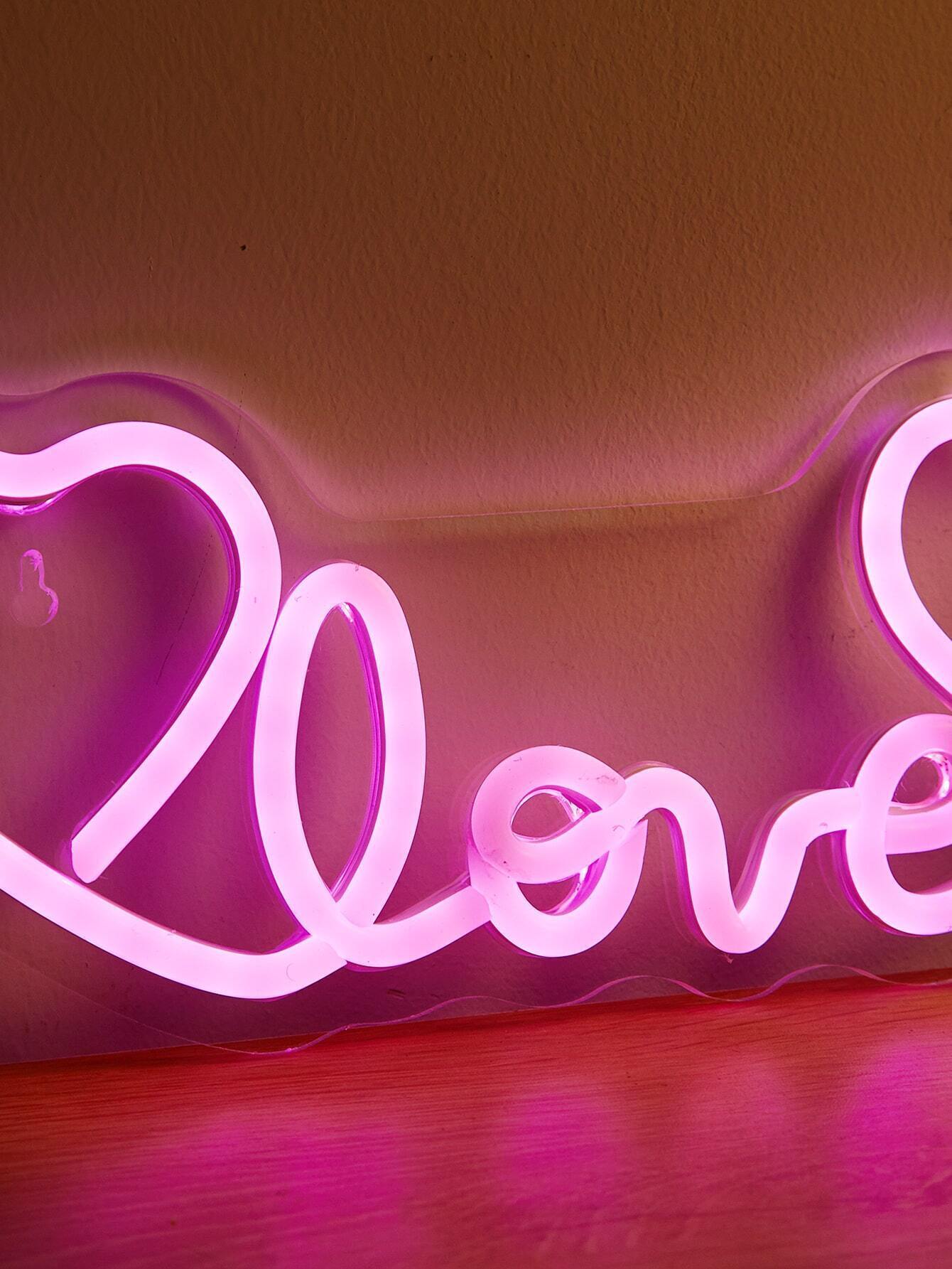 1pc Letter & Heart Design Neon Light - Rasmary