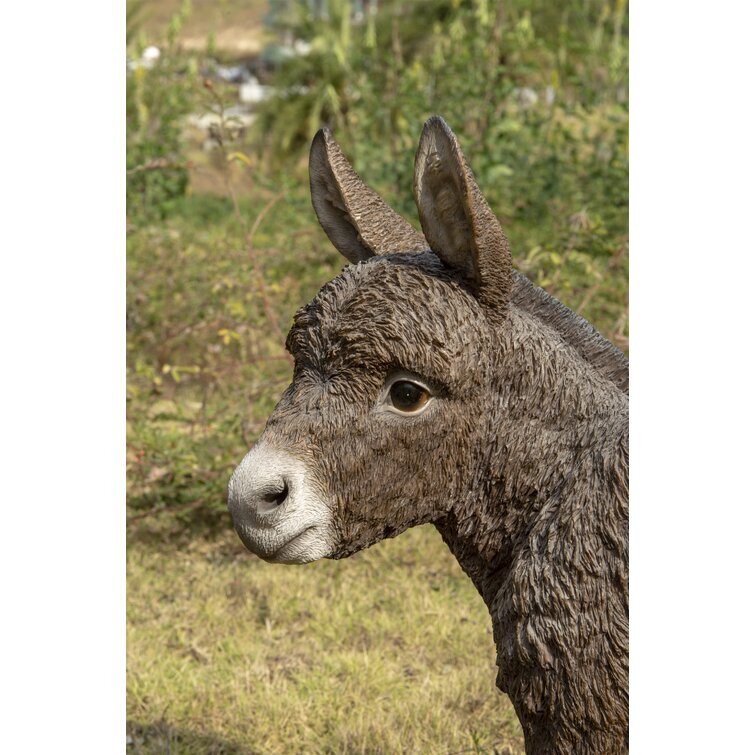 Standing Donkey Looking Left Statue