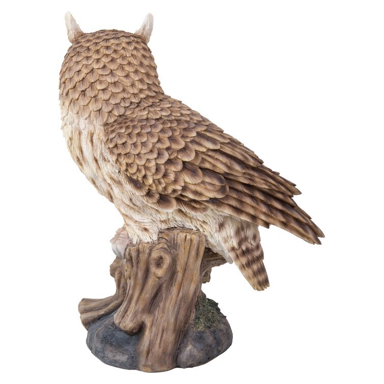 Long Eared Owl on Stump Statue