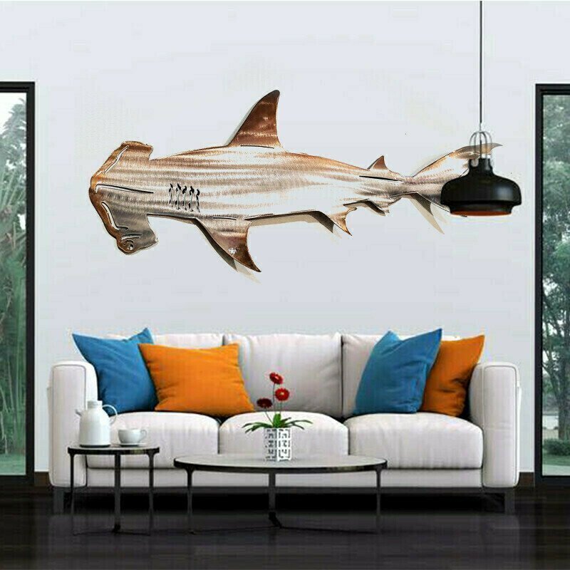 e?|? Metal Shark Art Wall Decor