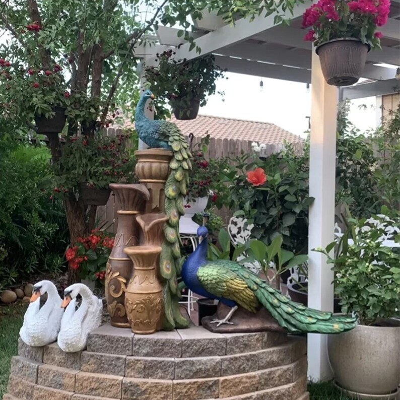 Peacock Statue, Peacock Statue for Garden Decoration, Peacock Sculpture, Elegant Peacock Statue for Your Home, Bird Statue