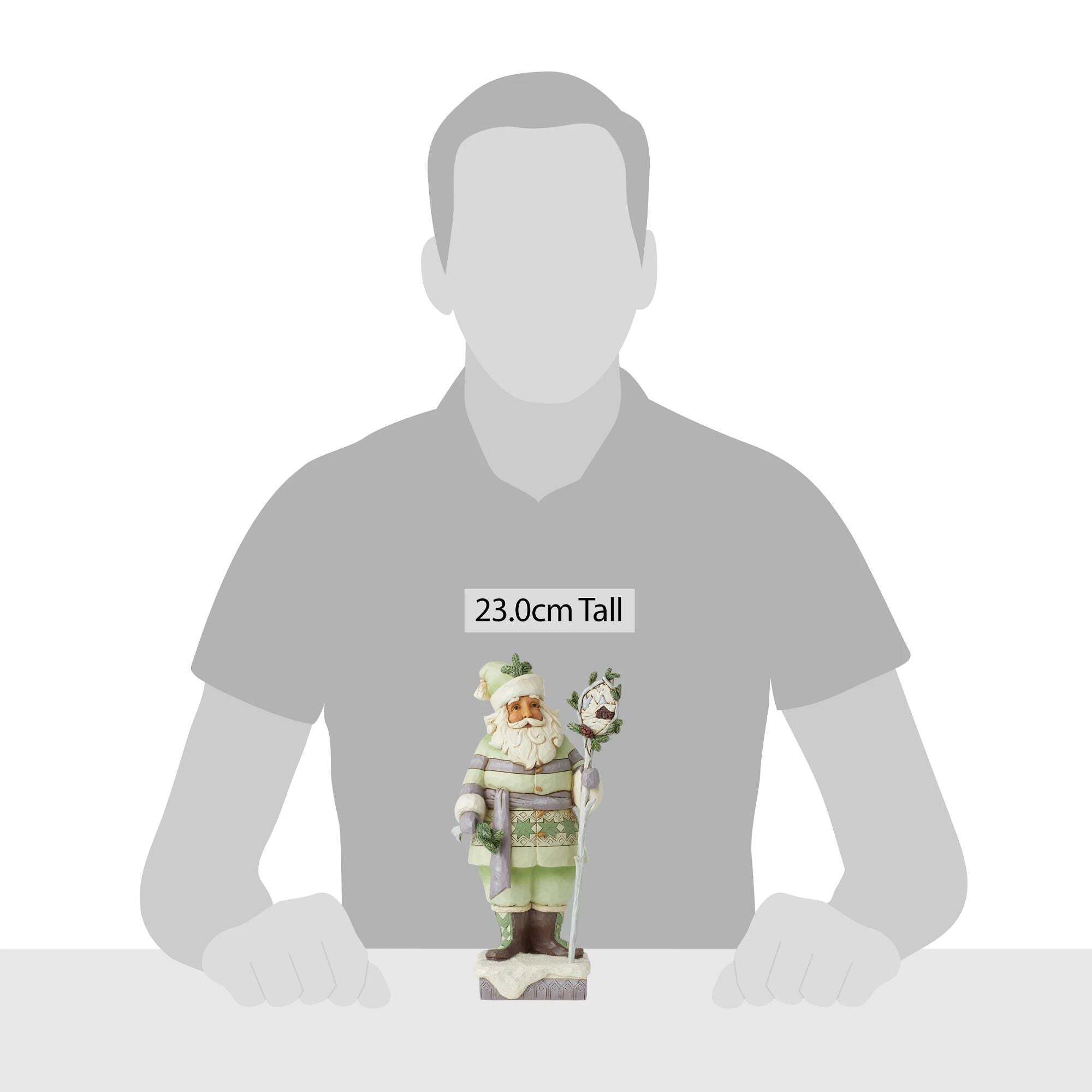 White Woodland Santa w/Staff
