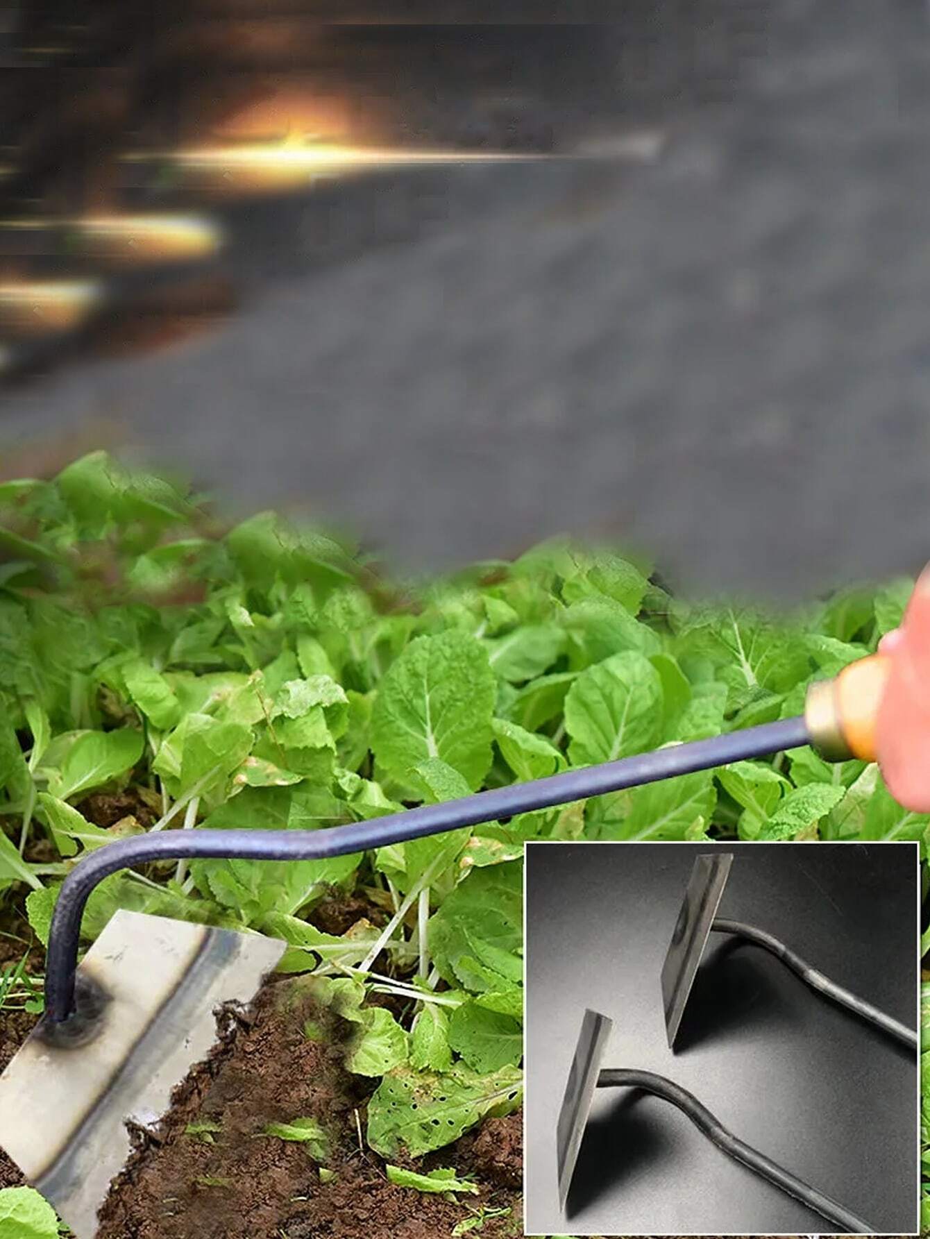 1pc Carbon Steel Gardening Hoe, Minimalist Gardening Hoe For Outdoor