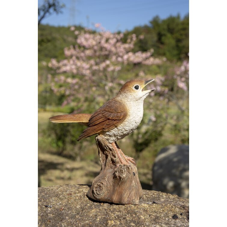 Motion Activated Singing Nightingale Standing on Stump